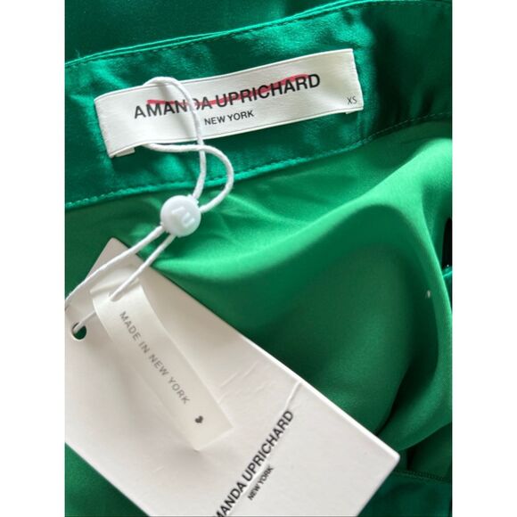 Amanda Uprichard Womens Dolores One-Shoulder Cut-Out Mini Dress Green Size XS - Picture 10 of 12